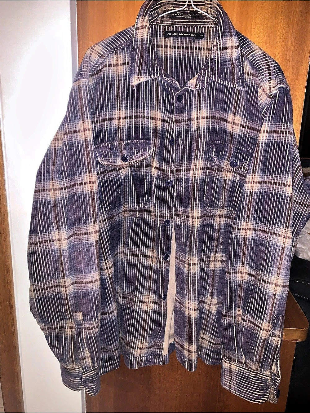 Club Monaco Plaid Cotton Jacket Size Medium
